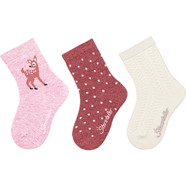 Sterntaler Lot de 3 chaussettes Chevreuil écru