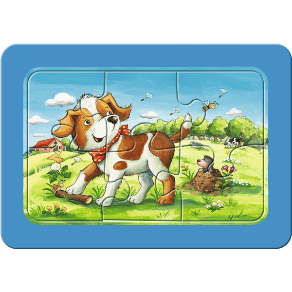 Ravensburger Il mio first Puzzle - Puzzle con cornice di animali in azione,  3x6 pezzi 