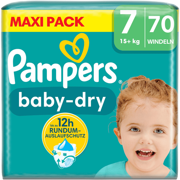 Pampers Baby-Dry Windeln, Gr. 7, 15+ kg, Maxi Pack (1 x 70 Windeln)