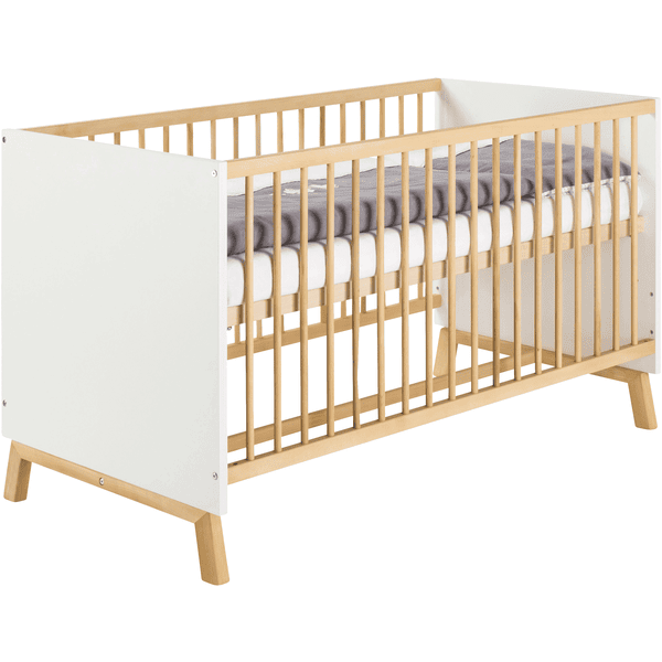 Babybett aus Holz, verstellbarer Lattenrost