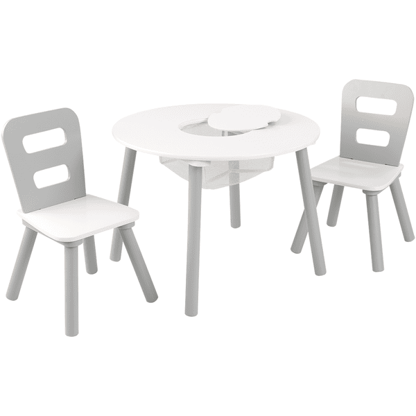 KidKraft® Ensemble table 2 chaises enfant bois, blanc/gris 26166
