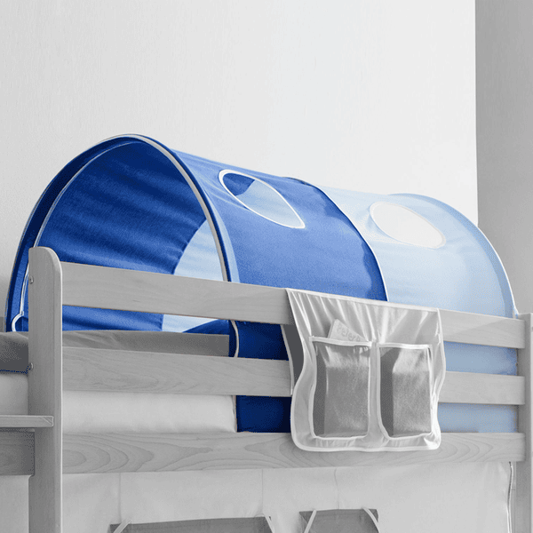 TiCAA Tunnel pour lit superposé/surélevé enfant - bleu clair bleu foncé Classic 87x100 cm