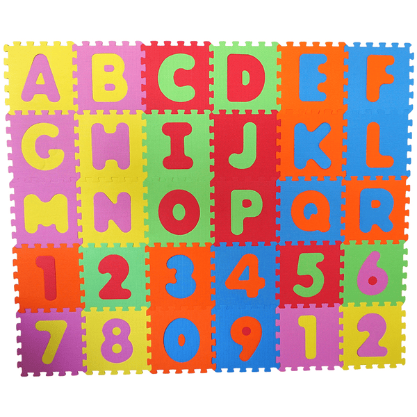 knorr® toys Puzzlemåtte alfabet og tal, 36 dele, skumgulv