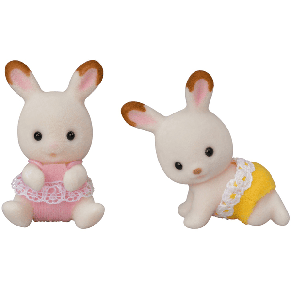 Sylvanian Families® Figurine jumeaux lapin chocolat et poussette 5432