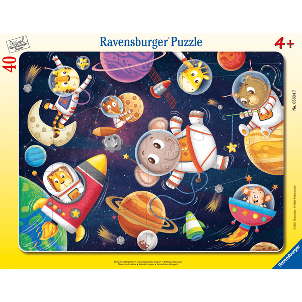 Ravensburger Rámové puzzle - Zvířecí astronauti