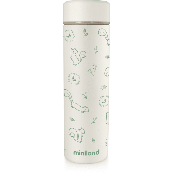 miniland naturlig termos Termosflaske beige / grøn 450 ml