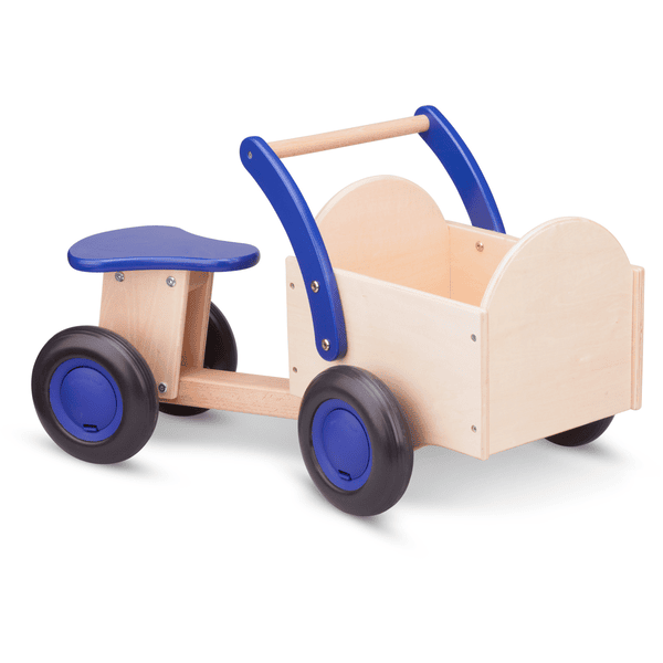 New Classic Toys Porteur enfant bleu, boîte naturel bois