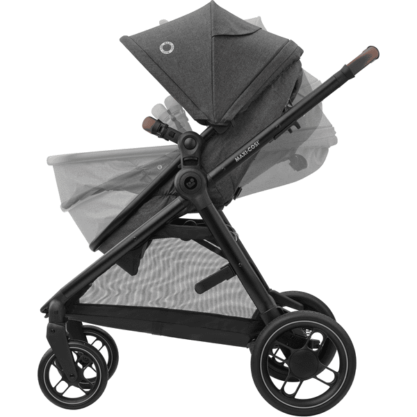 MAXI-COSI Poussette 3 en 1 Zelia S trio iSize 4 roues avec Cosi Cabriofix  iSize et accessoires Dark Grey