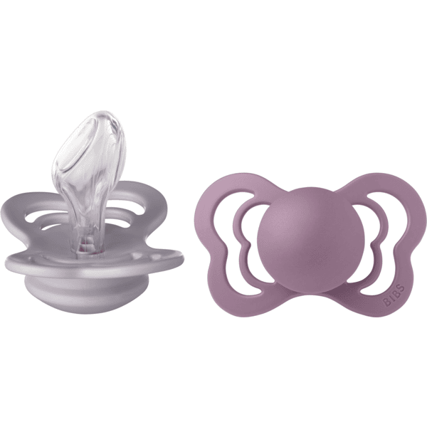 BIBS® Soother Couture Fossil Grey &amp; Mauve 6-18 månader, 2 st.