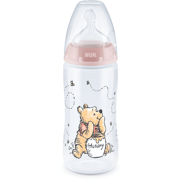 NUK Vauvapullo First Choice + Disney Nalle Puh 300 ml, vaaleanpunainen väri