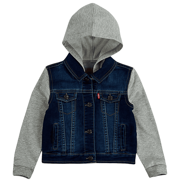 kalligraf Våd forord Levi's® Kids Boys Sweat Sleeve Hooded Denim Jacket til drenge -  pinkorblue.dk