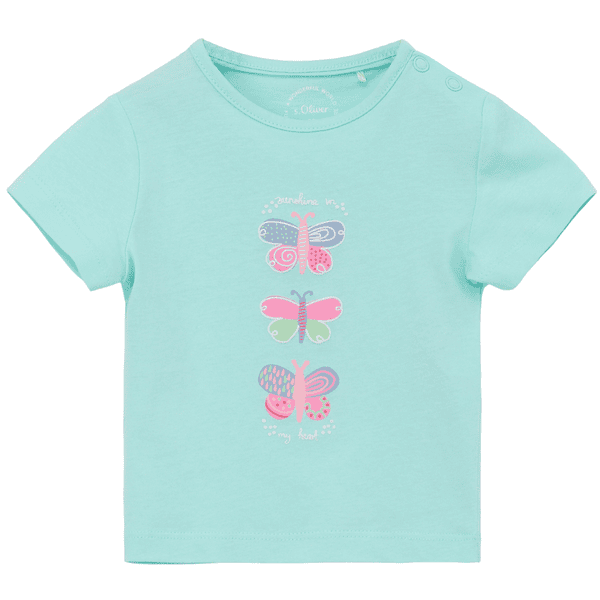 s. Olive r T-shirt Butterfly turkis