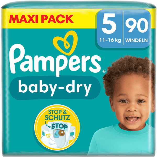 tetraëder Andes Trechter webspin Pampers Baby-Dry luiers, maat 5 Junior , 11-16kg, Maxi Pack (1 x 90 luiers)  | pinkorblue.be