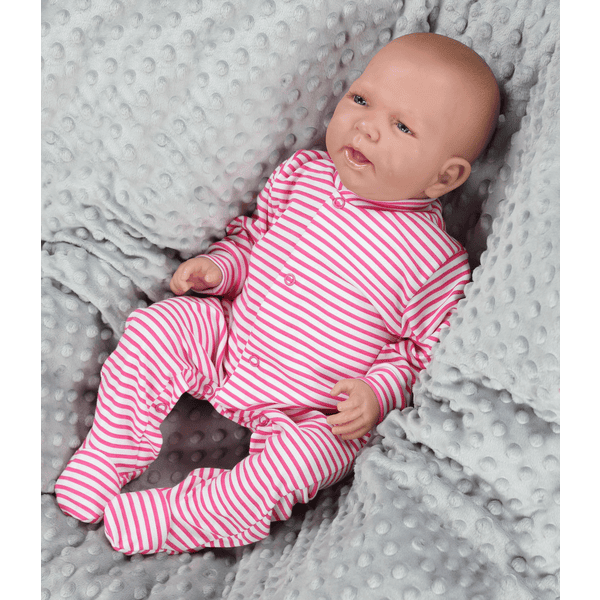 TupTam Baby Mädchen Schlafstrampler mit Fuß 3er Pack rosa/grau