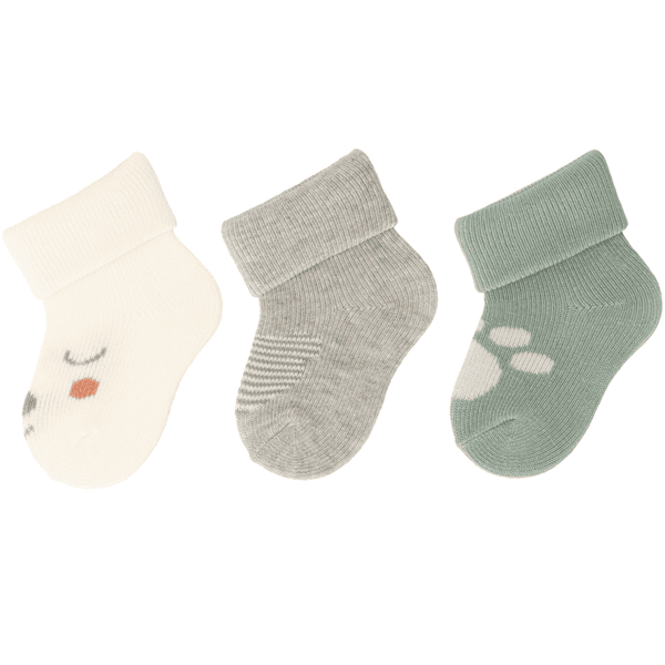 Sterntaler Lot de 3 chaussettes premier âge Ours écru