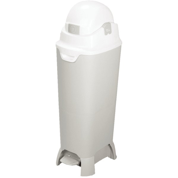 Diaper Champ Poubelle à couches ONE Maxi Handsfree, argenté/blanc