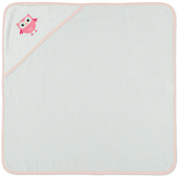 HÜTTE & CO Serviette de bain enfant capuche hibou blanc 75x75 cm