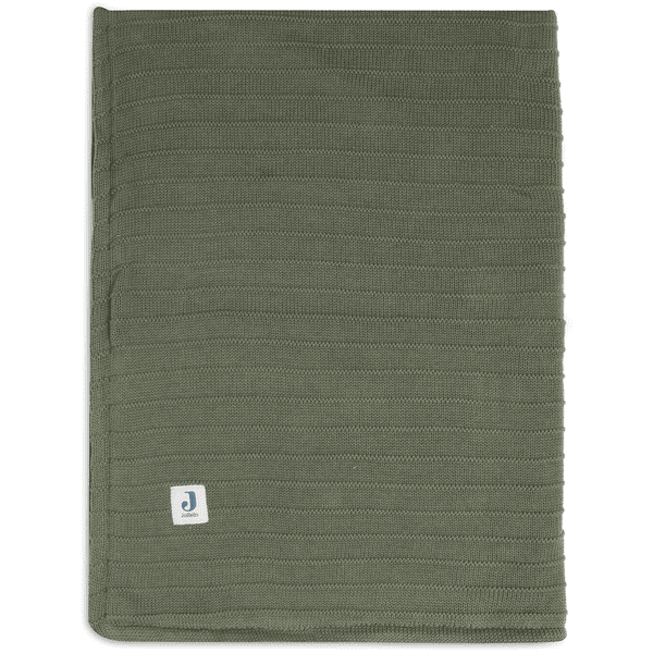 jollein Cuddle Blanket Cot 100x150 cm Pure Knit Leaf Green / Velvet 