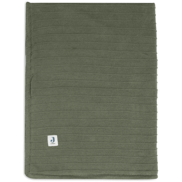 jollein Plaid de lit enfant Pure Knit vert feuille/velours 100x150 cm