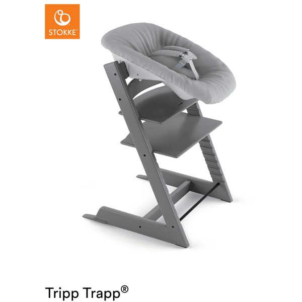 STOKKE® Mega Tripp Trapp® Set Hochstuhl Buche Storm Grey inkl. Newborn Set™  Grey und Baby Set Storm Grey 