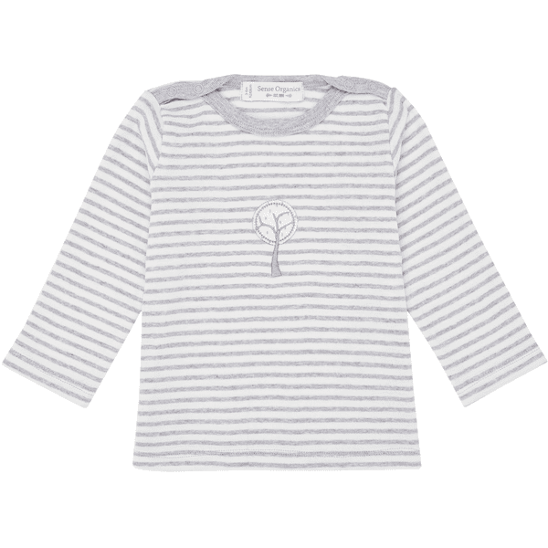 Sense Organics  T-shirt à manches longues, grey stripes 