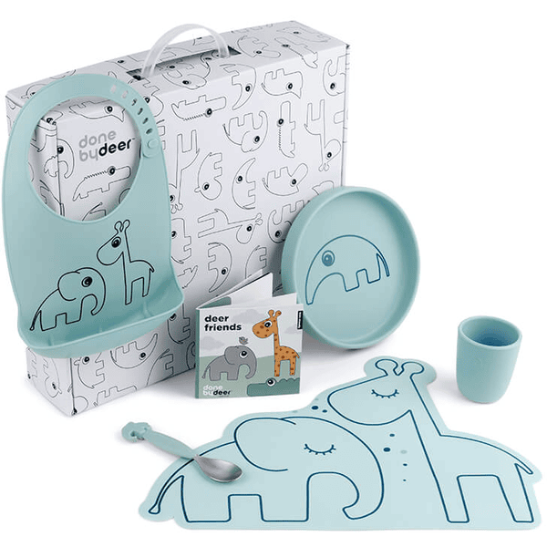 Découvrez le coffret vaisselle pour bébé en silicone Done by Deer