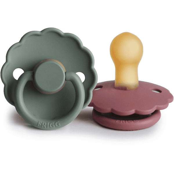 FRIGG Sucette Daisy Dusty Rose/Lily pad PP 0-6 mois lot de 2