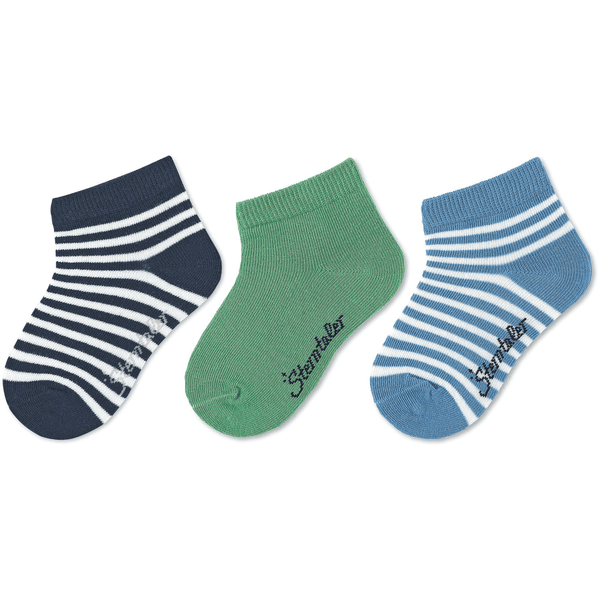 Sterntaler korte sokker 3-pack stripete marine