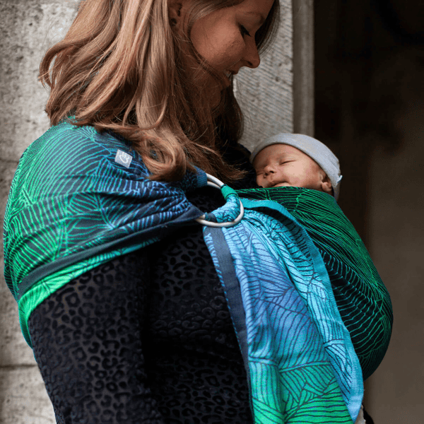 Hoppediz Ring Sling Jacquard Grenada Black babymarkt