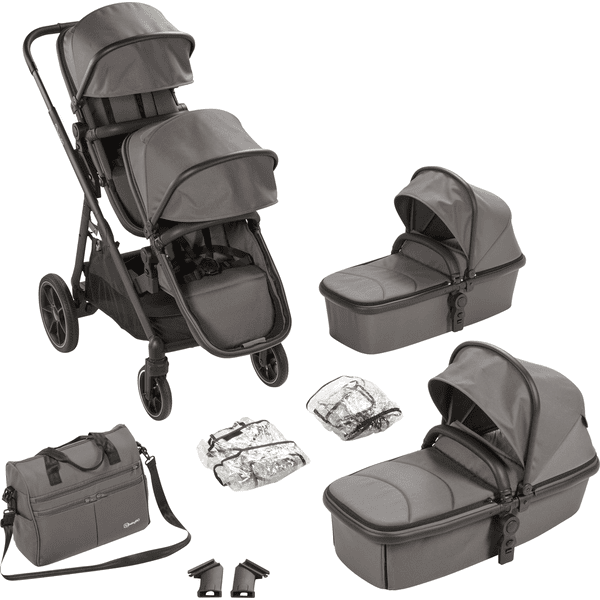 babyGO Poussette double inline Duo Grey