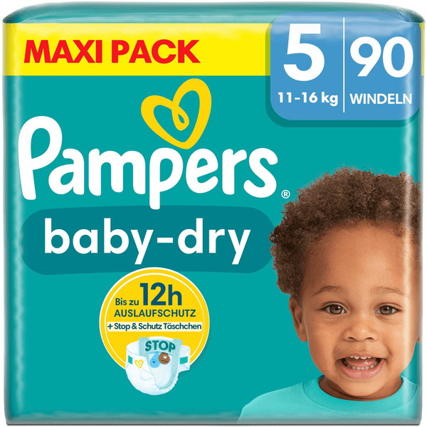 Pampers Pannolini Baby-Dry, taglia 5, 11-16 kg, confezione maxi (1 x 90 pannolini)