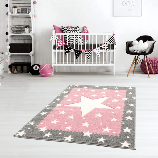 LIVONE Alfombra infantil Kids love Rugs CLOUD gris plateado/blanco 