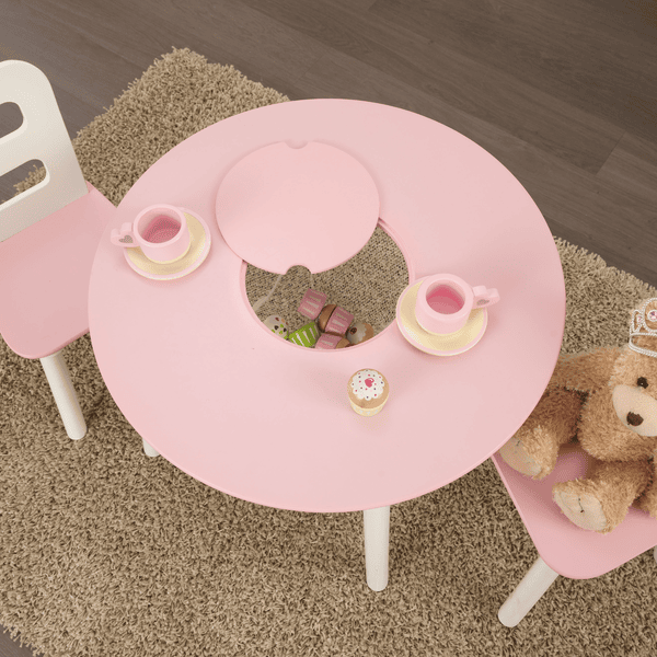 KidKraft® Tavolino e sedie rotondo, bianco/rosa 