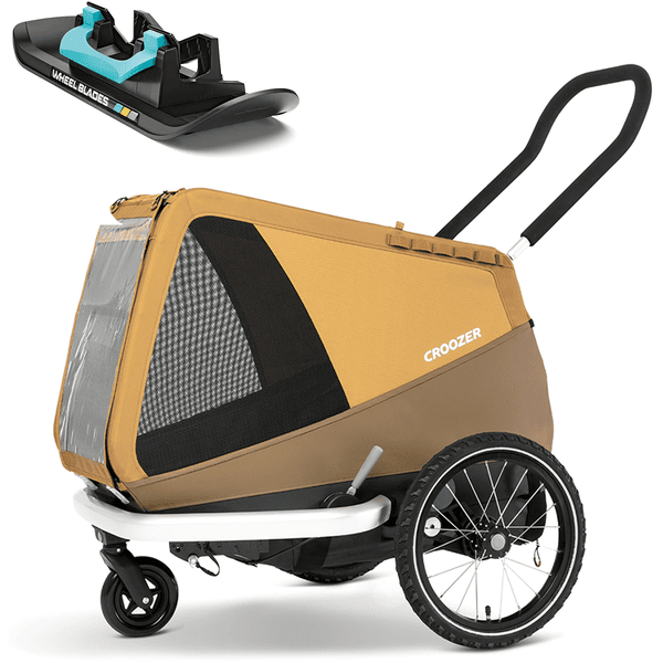 CROOZER Hundefahrradanhänger Dog Enna Sundown yellow inklusive Wheelblades