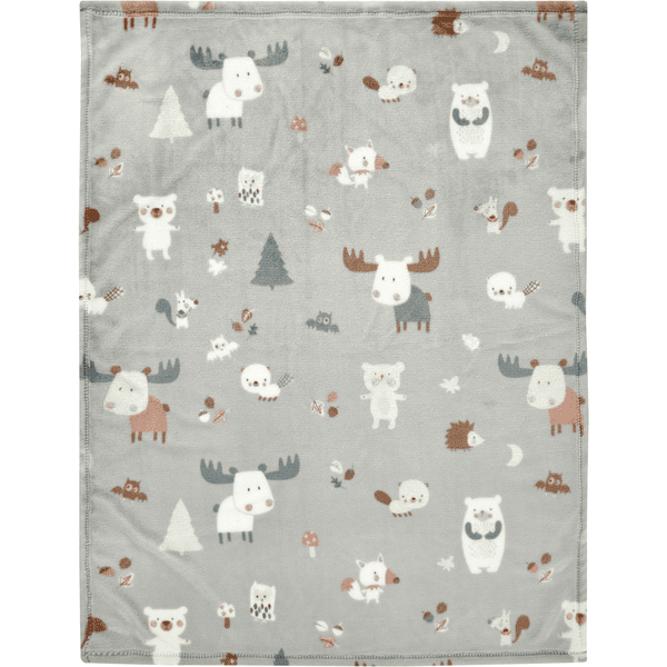 Alvi® Couverture enfant microfibres Baby Forest 75x100 cm