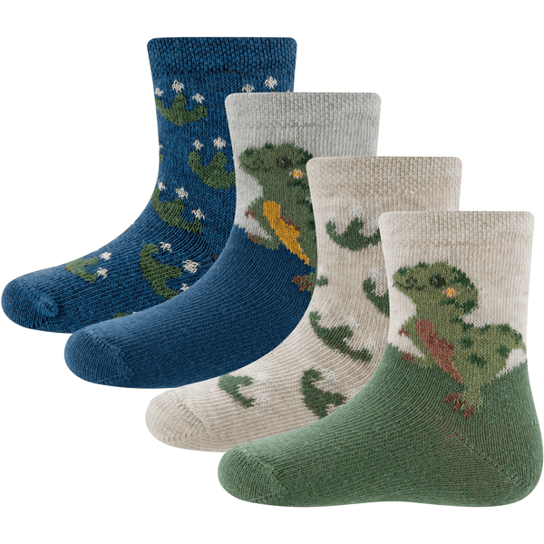 Ewers Socken 4er Pack Dino beige-blau