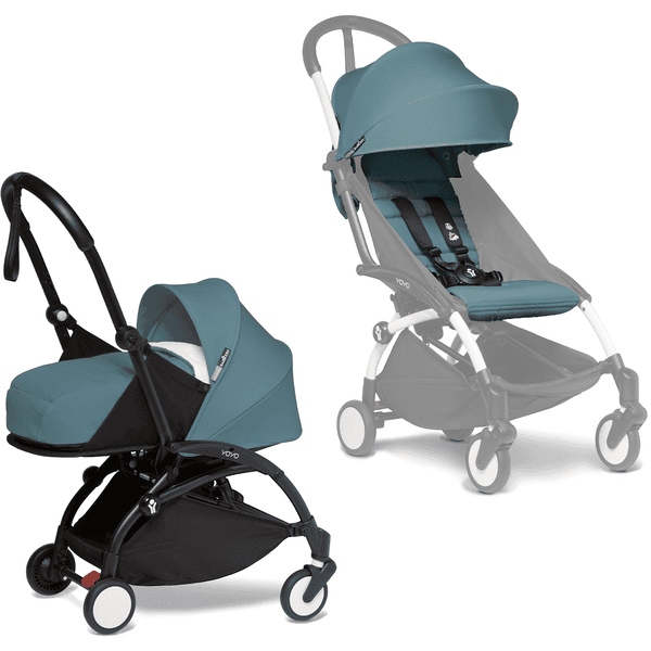 BABYZEN Kinderwagen YOYO2 0+ Black mit Neugeborenenaufsatz und