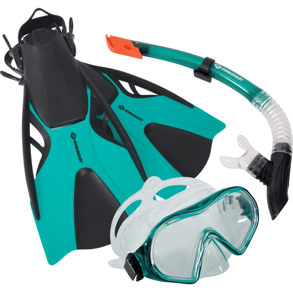 SCHILDKRÖT® Snorkelset Cayman turquoise - 3 delar, storlek L/XL