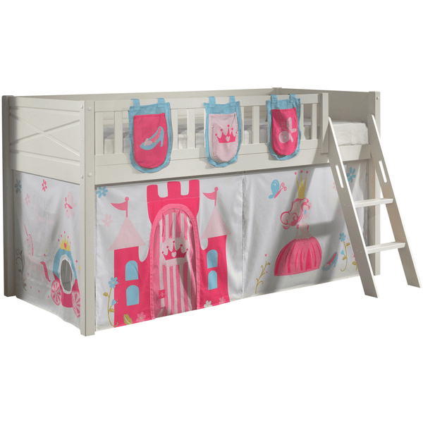 VIPACK Spielbett SCOTT 90 x 200 cm Princess 2-teilig weiß