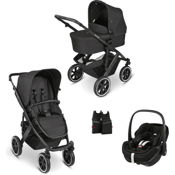 ABC DESIGN Kombikinderwagen Salsa 4 Air Ink Kollektion 2024 inkl. MAXI COSI Babyschale Pebble 360 Pro Essential Black und Adapter