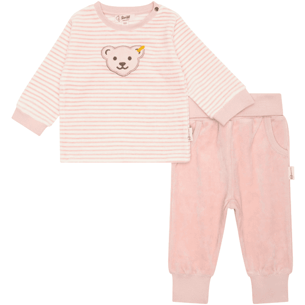 Steiff Babysweat-Set Silver Pink