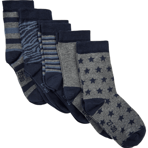 Minymo sokker 5-pakke mønster lysegrå