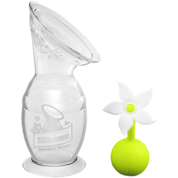 haakaa® Laktator, z podstawą ssącą 150ml z zestawem zamykającym w kształcie kwiatu, biały