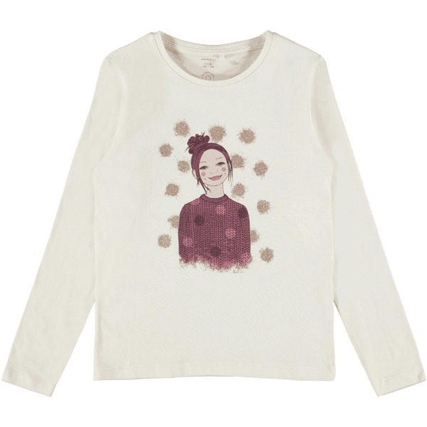 name it Shirt met lange mouwen Nmfrikka White pet Grijs