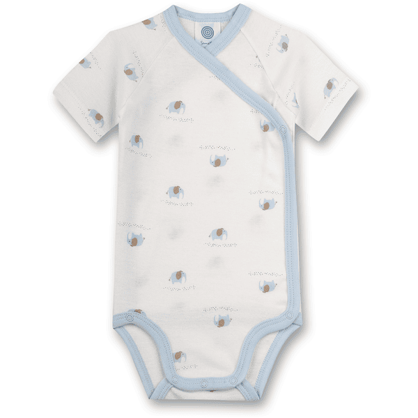 Sanetta Kurzarm-Wickelbody Elefant offwhite