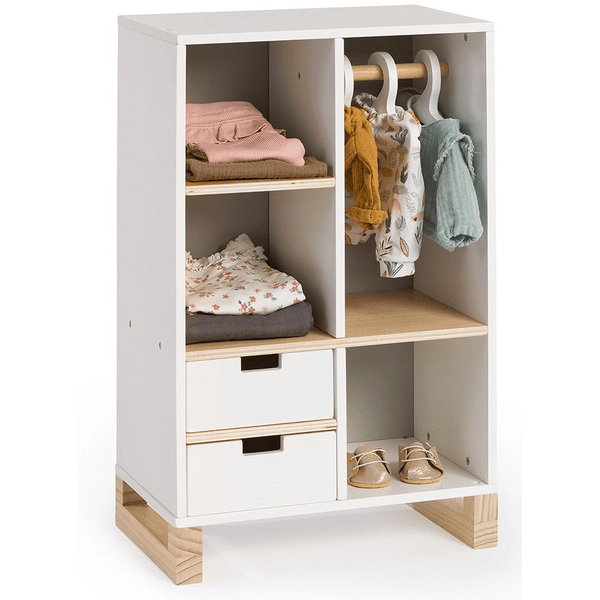 MUSTERKIND® Puppenschrank Viola weiß/natur/grau