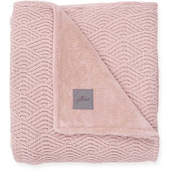 jollein Couverture bébé tricot River knit pale pink polaire corail 100x150 cm
