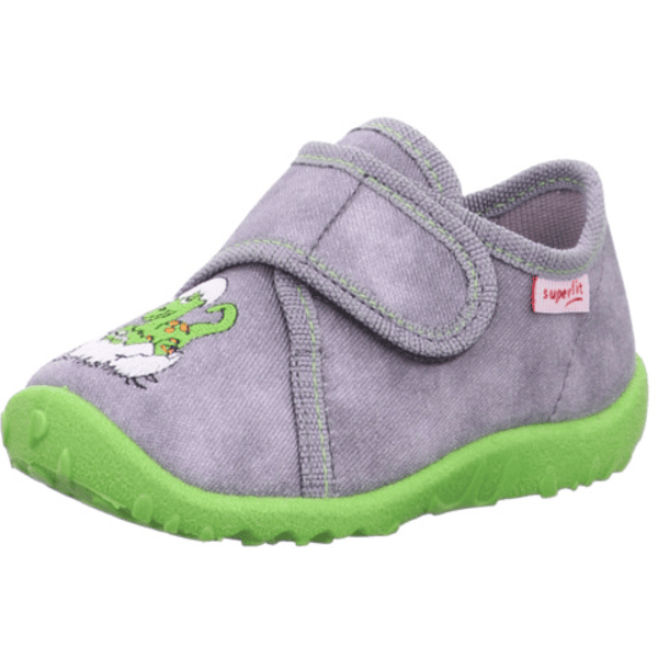 superfit Chaussons enfant scratch Spotty gris largeur moyenne