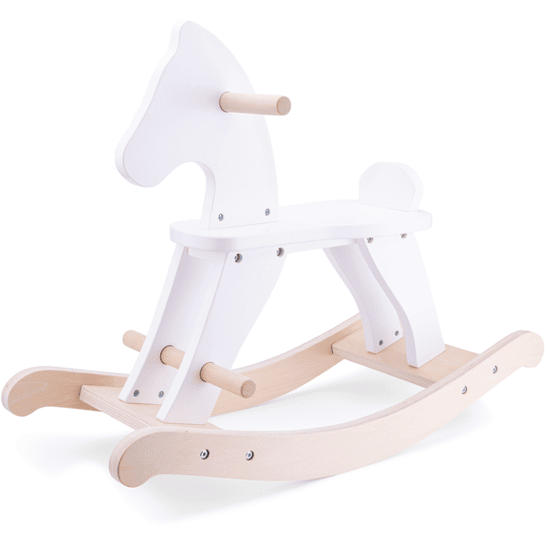 New Classic Toys Cavallo a dondolo bianco