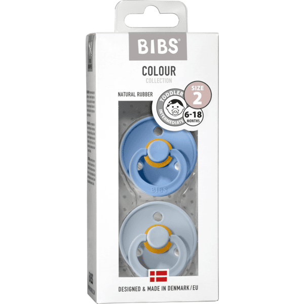 BIBS® Chupete Colour Island Sea & White 6-18 meses, 2 unidades. 